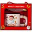 Чашка новогодняя Elisey 9150-021-1 Funny Santa керамическая с ложкой 300 мл Белая - миниатюра 1