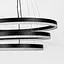 LED люстра на три кільця у чорному каркасі 60+50+40 см | Line F | Арт. G68-600+500+400 BK - мініатюра 3