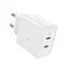 Мережевий зарядний пристрій Hoco N35 2 виходи Type-C PD 45 W білий - мініатюра 1