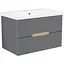 Тумба з умивальником Volle Solo 80 см Сірий 1910.308009 - мініатюра 1
