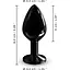 Металева анальна пробка з кристалом Dorcel Diamond Plug Black M - мініатюра 5