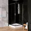 Душова кабіна New Trendy Suvia 90x90 см квадратна розсувна прозоре скло на дрібному піддоні black ZS-0012, прозорий, чорний - мініатюра 1