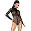 Боди Penthouse Spicy Whisper Black имитация топа с длинными рукавами закрытое декольте XL - миниатюра 1