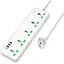 Подовжувач мережі Hoco AC13A на 5 розеток 3USB/1Type-C 10A 250V 1.5 м 2500W білий - мініатюра 1
