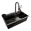 Кухонна мийка 75x45G чорна Platinum Handmade Водоспад, Чорний - мініатюра 2