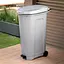 Бак для мусора с крышкой и колесиками Bidone 40x60x84h, 100 л светло-серый - миниатюра 2