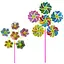 Ветряная вертушка, диаметр 30 см, 6 цветков 10 см, палочка 30 см, фольга, 24x26x4 см - миниатюра 2