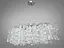 Гармонійна кришталева люстра "Гліцинія" витягнутої форми, 10 ламп, хром - мініатюра 1