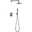 Душова система прихованого монтажу з термостатом Imex Line матовий нікель GTD038/NQ, Шліфований чорний хром - мініатюра 1