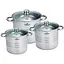 Універсальний набір каструль з кришками Bohmann BH-3462 6 предметів 3 каструлі з нержавіючої сталі - мініатюра 1