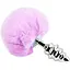 Металева анальна пробка Кролячий хвостик Alive Fluffy Twist Plug L Purple діаметр 3.8 см - мініатюра 2