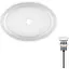 Умивальник Qtap Kolibri накладний овальний 500x360x140 мм White + донний клапан PU02, Білий - мініатюра 1