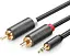 Кабель Ugreen AV102 AUX 3.5мм TRS - RCAx2 M/M 1.0м Black (10772) - мініатюра 1