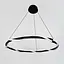 Люстра с черным кольцом и оплетенным неоном Ø 80 см | Ст. JU 25-800 BK | Line F - миниатюра 3