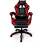Геймерське крісло Primaveo з ергономічними подушками та висувною підставкою для ніг чорно-червоне - мініатюра 2