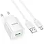 МЗП Hoco C145A Charm QC3.0 18W (1USB-A) + кабель USB to MicroUSB White - мініатюра 3