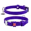 Ошейник для собак кожаный Waudog Glamour с QR-паспортом без украшений S Ш 15 мм Д 27-36 см фиолетовый - миниатюра 1