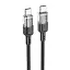 Кабель Hoco USB U129 Type-C to Type-C 60W 1.2 м силіконовий провід для швидкого заряджання гаджетів чорний - мініатюра 1