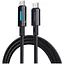 Кабель Baseus Lit Button-Control Fast Charging Data Cable USB-C to USB-C 100W 2 м Чорний - мініатюра 1