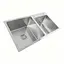 Кухонная мойка Platinum Handmade HDB 80x45 на две чаши (квадратный сифон), Нержавеющая сталь - миниатюра 2