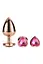 Анальна пробка Gleaming Love Gold Plug Set 3 шт. (рожевий) - мініатюра 2
