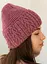Женская вязаная шапка джулия 20% шерсть с отворотом Темно Розовый - миниатюра 2