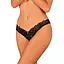 Кружевные стринги Obsessive Donna Dream crotchless Thong M/L Black, открытый доступ - миниатюра 1