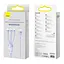 Кабель Baseus Flash Series II One-for-three Fast Charging Data Cable USB to M+L+C 66W 1,2 м Purple - миниатюра 2
