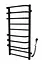Электрический полотенцесушитель Kosser Нелио 1000x500/10 ЕR тайм. Нержавеющая сталь (черный) ДН02ER, Черный матовый, Правое - миниатюра 1