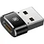 Адаптер Baseus USB Male to Type-C Female Adapter Converter black (CAAOTG-01) - миниатюра 3