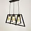 Люстра у трикутній формі корпусу чорного кольору із янтарними плафонами Line.F 11806/3 BK - мініатюра 5
