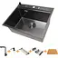 Комплект чорної мийки на кухню та змішувача Nett з нержавіючої сталі NB-5747 - мініатюра 10