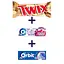 Набор: Батончик Twix в молочном шоколаде 50 г + Резинка жевательная Orbit White Малина-гранат 14 г + Резинка жевательная Orbit Winterfresh драже 14 г - миниатюра 1