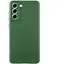 Чехол TPU GETMAN Liquid Silk Full Camera для Samsung Galaxy S21 FE Зеленый / Dark green - миниатюра 1