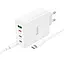 Адаптер сетевой Hoco N31 Leader four-port (3C1A) fast charger set + Type-C to Type-C кабель - миниатюра 1