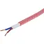 Декоративний кабель Brille IU-2 у тканинному обплетенні 2x0.75 RED/WH (1 м) 42-129 червоно-білий - мініатюра 1