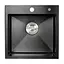 Кухонна мийка 45x45 Platinum Handmade PVD чорна (сифон крулий 3,0/0,8), Чорний - мініатюра 1