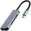 Хаб Usb Cablexpert UHB-CM-U3P1U2P3-01, Grey, Type-C 3.1 - 1xUsb 3.1 / 3xUsb 2.0, кабель 12 см, алюминиевый корпус - миниатюра 1