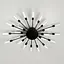 Потолочная черная люстра в форме солнечной вспышки на 22 плафона G4 Ø 90х70 см | Line F | Ст. 1279/22 BK - миниатюра 1