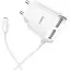 Сетевое зарядное устройство Hoco C59A 2 USB белый с кабелем Lightning - миниатюра 1