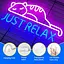 Неоновые вывески Cat Led Neon Sign Just Relax Words Розовая синяя светодиодная вывеска Cat-розовый синий - миниатюра 3