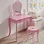 Детский туалетный столик Chomik Elsa с зеркалом + розовый стул - миниатюра 3
