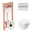Набор: Qtap Jay Ultra Quiet унитаз подвесной QT07335177W + Nest комплект инсталляции 4в1 (круглая клавиша Chrome) QT0133M425 + M11112CRM - миниатюра 1