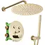 Душова система прихованого монтажу Rea Lungo Miler + Box з термостатом gold REA-P6714, Золотий - мініатюра 1