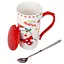 Новогодняя кружка Olens 102-1088-1 Биг-санта керамика с крышкой и ложкой 380 мл Красная - миниатюра 2