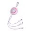 Кабель Baseus Bright Mirror 2 Series Retractable 3 in 1 Fast Charging Data Cable USB to M+L+C 3.5A 1.1 м Purple - мініатюра 3