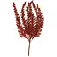 Искусственная ветка папоротника 29 см Флористический материал для декора с глитером Красный - миниатюра 1