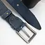 Ремінь чоловічий шкіряний JK-4052 (130 см) під джинси синій потертий - мініатюра 4