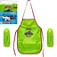 Фартух дитячий з нарукавниками для хлопчиків CR5520(Green) 54х37 см (80433) - мініатюра 1