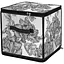 Корзина Idea Home Anthracite Flowers DB-22 с крышкой 30x30x30 см (DB-22 квад. з/кр с/блеск Anthracite Flowers) - миниатюра 1